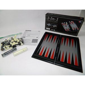 Travel Games 3 In 1 Magnetic And Folding Chess Checkers Backgammon